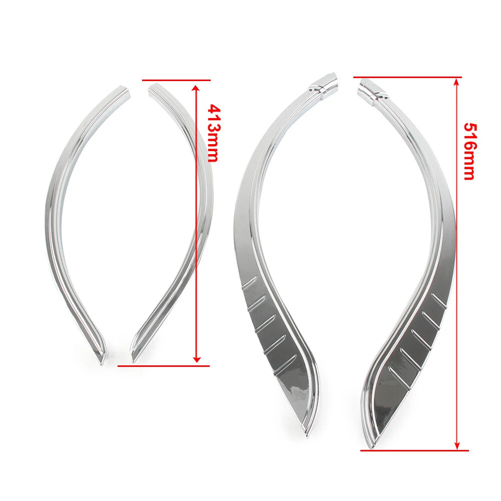 For Harley Tri-Glide Ultra FLHTCUTG Rear Fender Flares Skirts Trim Accent Black