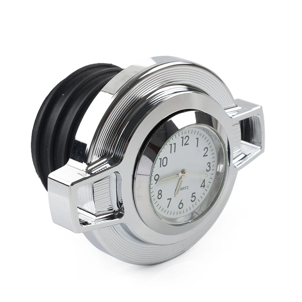 Fuel Gas Tank Oil Cap Cover W/Clock Chrome For Harley Sportster 883 Softail Dyna