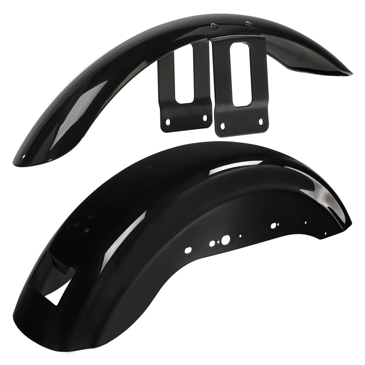 Vivid Black Front & Rear Fender Fit For Harley Sportster 1200 883 XL883 Custom
