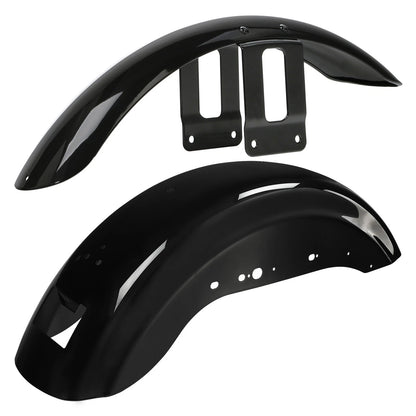 Vivid Black Front & Rear Fender Fit For Harley Sportster 1200 883 XL883 Custom