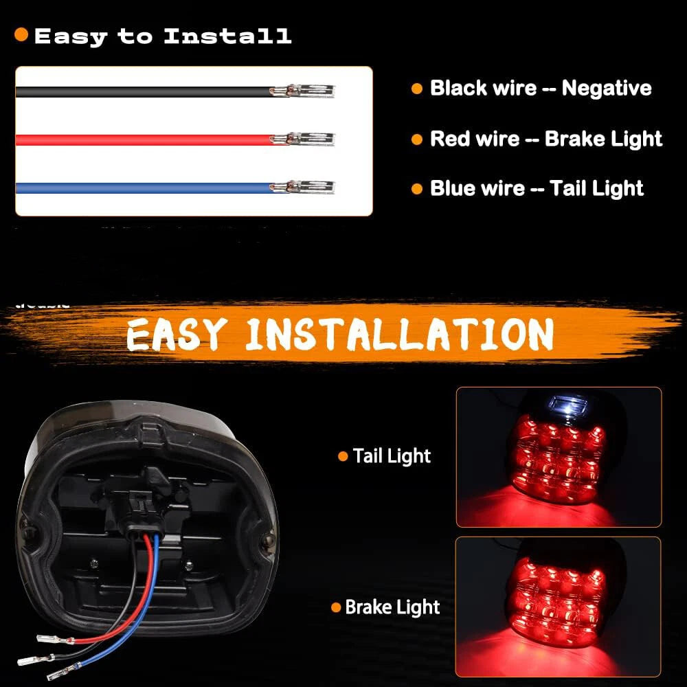 LED Brake Tail Light For Harley Touring Road King Glide Dyna Sporster XL Softail