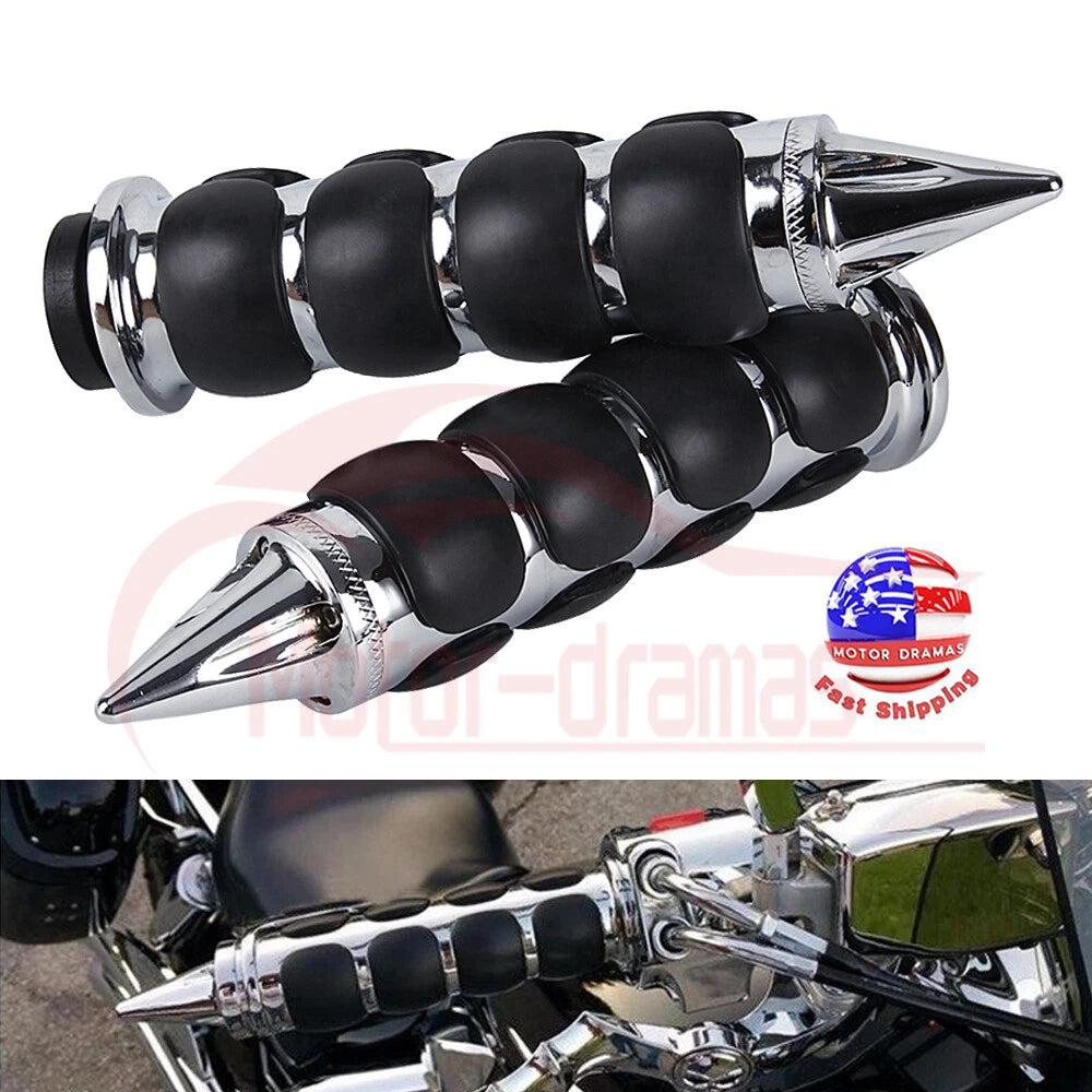 1" Chrome Motorcycle Handlebar Hand Grips Fit for Harley Chopper Bobber Cruiser