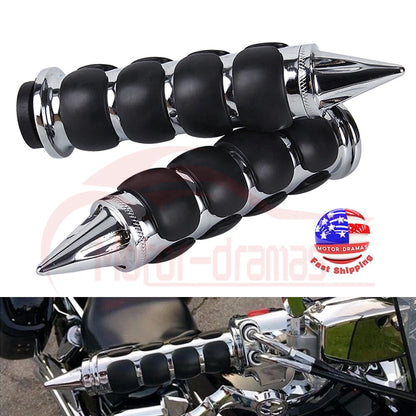 1" Chrome Motorcycle Handlebar Hand Grips Fit for Harley Chopper Bobber Cruiser