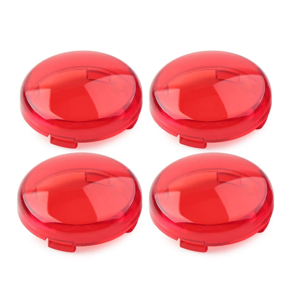 4x Turn Signal Lens Light Cover Guard Red For Harley Touring Softail Dyna Fatboy