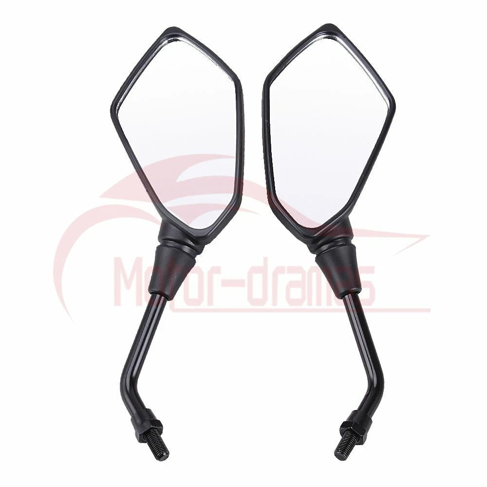 10mm Motorcycle Rearview Side Mirror Set for Kawasaki Suzuki Honda Motorbike