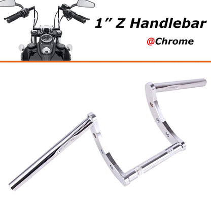 Chrome Drag Handlebar 1" Z Bars For Harley Sportster XL 883 1200 Softail Dyna US
