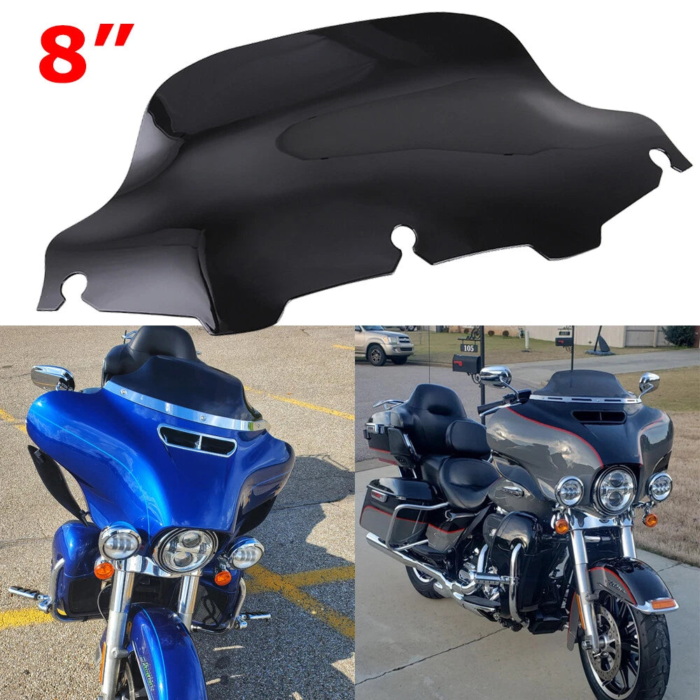 8" Wave Windshield Windscreen For 1996-2013 Harley Touring Street Electra Glide