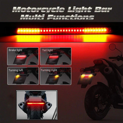48 LED Flexible Motorcycle Light Strip Rear Tail Brake Stop Turn Signal Lamp Bar