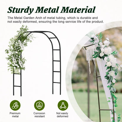 2x Wedding Arch Metal Garden Arch Garden Arbor Trellis For Climbing Plants