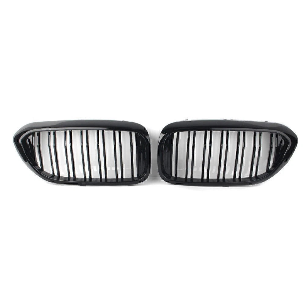 Pair Glossy Black Front Kidney Grille for BMW 5-series G30 Sedan 2017-Present