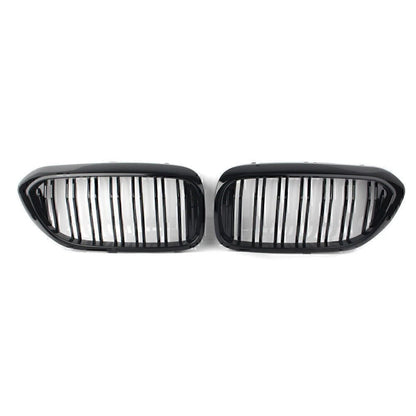Pair Glossy Black Front Kidney Grille for BMW 5-series G30 Sedan 2017-Present