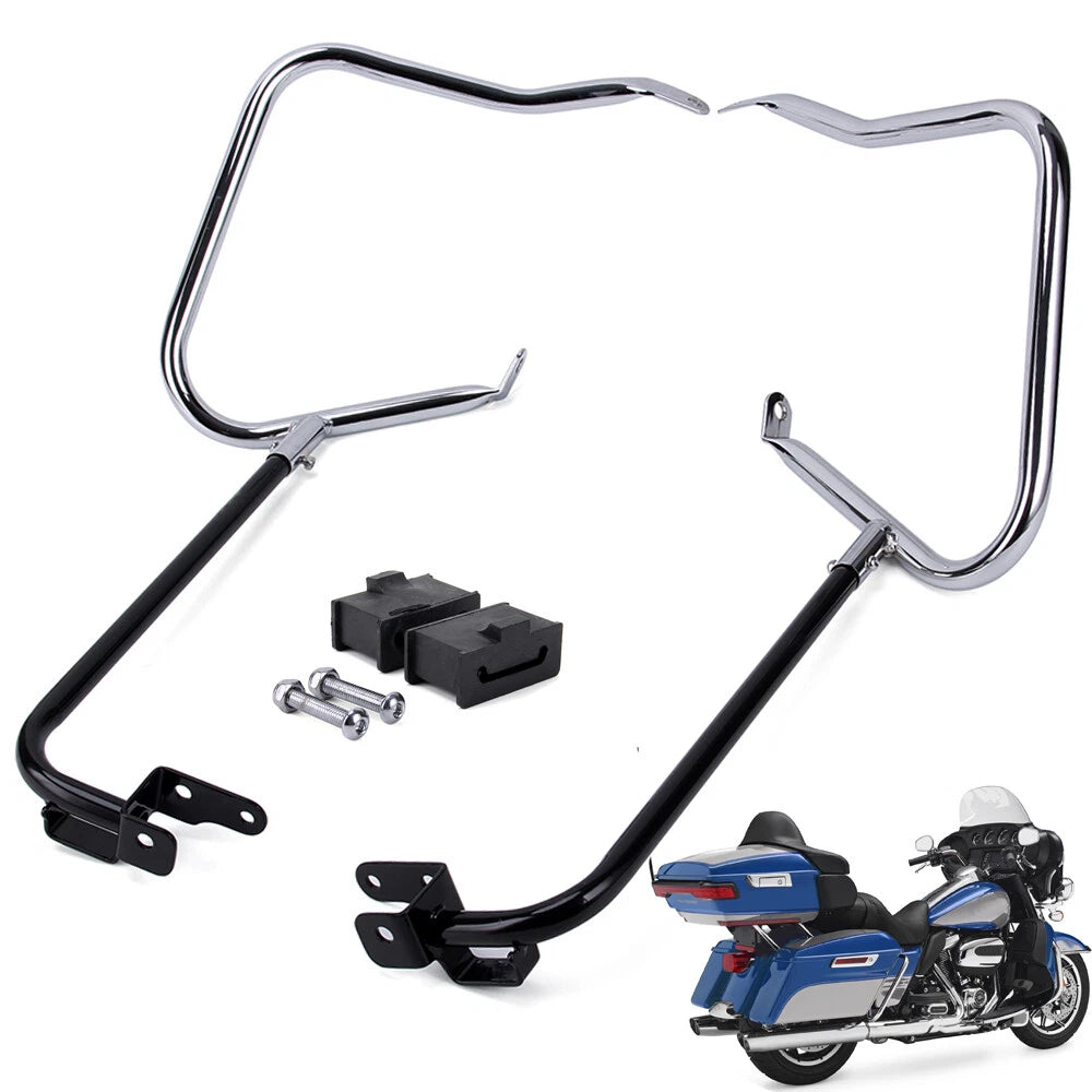 Saddlebag Bracket Guard Crash Bars For Harley Road King Electra Street Glide 14+