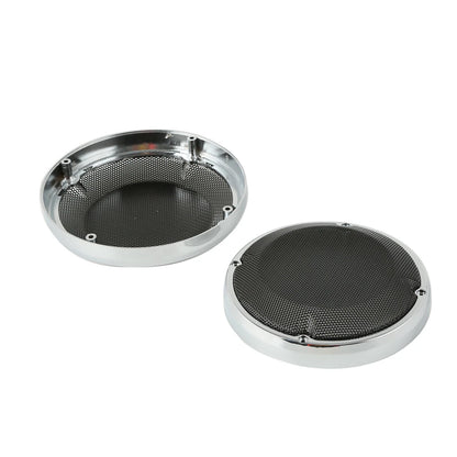 Chrome Ring 6.5" Saddlebag Lid Speaker Grill For Harley Davidson Touring 1983-24