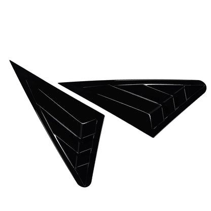 Glossy Blk Rear Window Louver Shutter Cover Trim For Audi A3 S3 8V Sedan 14-20