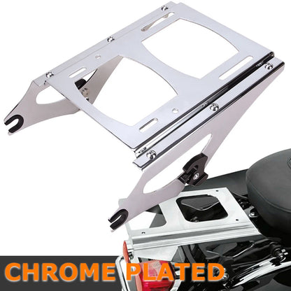 Chrome 2-Up Tour Pack Pak Mounting Bracket Rack for Harley 2009-13 Electra Glide