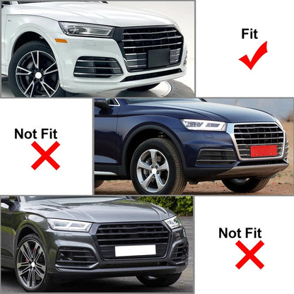 1 Pair Black Front Bumper Fog Light Grille Cover For Audi Q5 SQ5 2018-2022