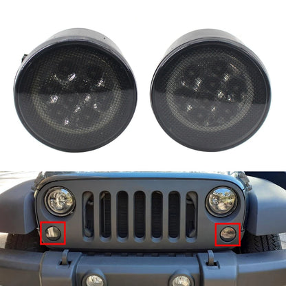 Front Grill Indicator Parking Lights Signal Lights For Jeep Wrangler JK 2007-17