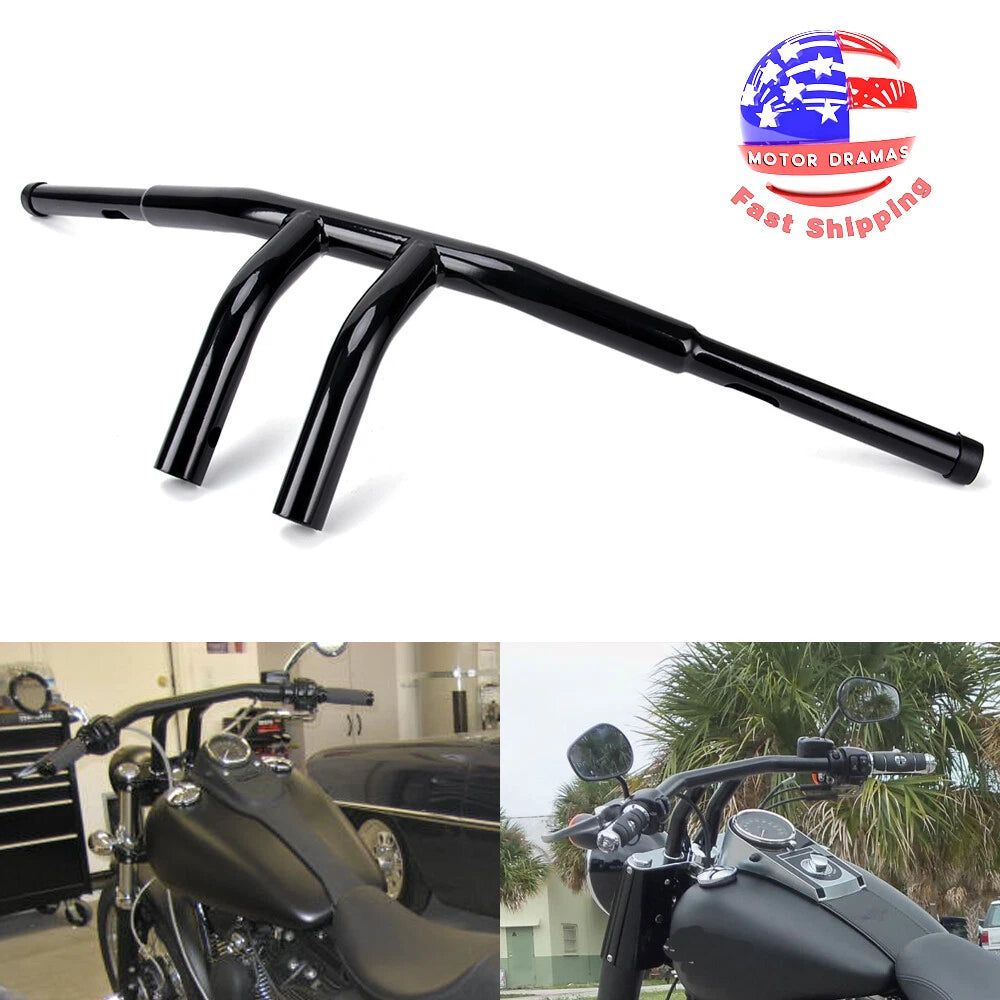 8'' Rise T-Bars Handlebar Drag Bar Fat For Harley Dyan Chopper FLST FXST Custom