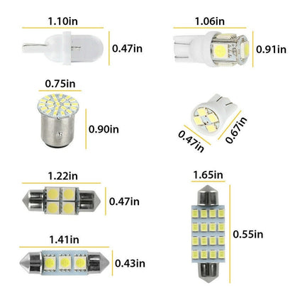 28Pcs LED Interior Lights Bulbs Set 6000K Car Trunk Dome Map License Plate Lamps