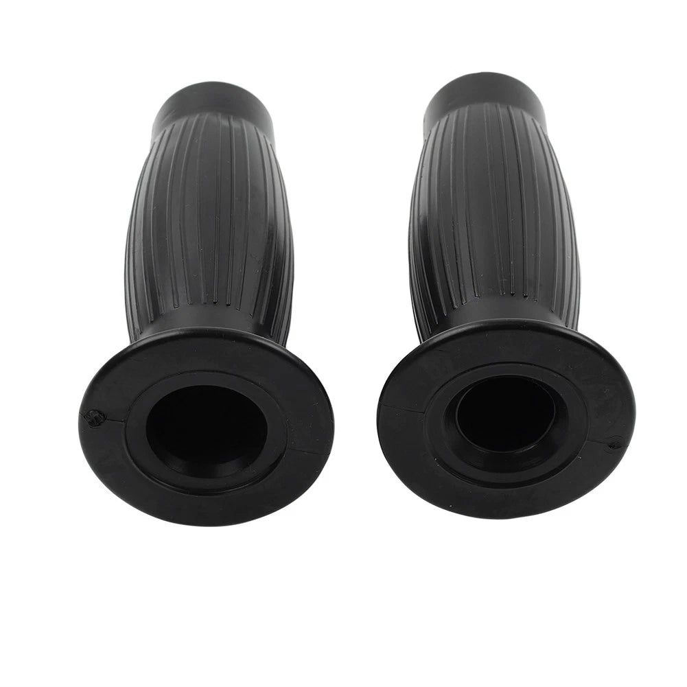Universal 7/8" 1" Easy-Hold Hand Grips Vintage Motorcycle Handlebars Black