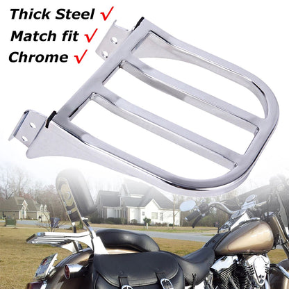 Detachable Rear Backrest Luggage Rack For Harley Heritage Softail Dyna Fatboy US