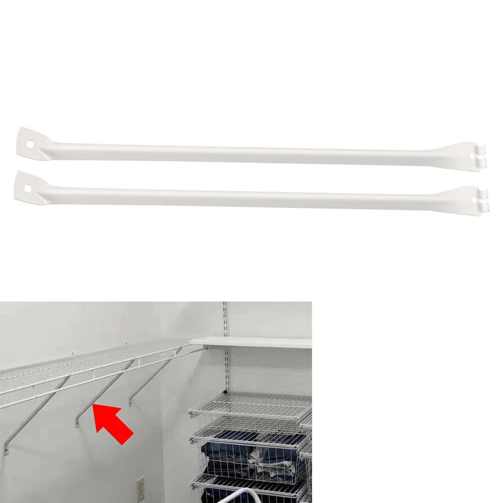 2x White Metal Support Brackets Closet Shelf Brackets For 12-Inch Wire Shelving