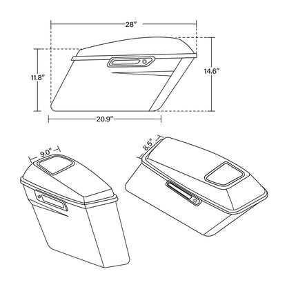 Saddlebag 6x9" Speaker Lid & Conversion Bracket For Harley Softail Fatboy 84-17