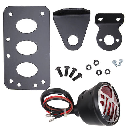 3/4" License Plate Bracket With Tail Brake Light Lamp for Harley Chopper Bobber