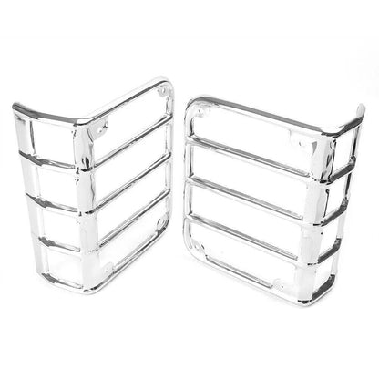2x Steel Tail Light Cover Protector for JEEP WRANGLER JK 2007 -2016 Chrome Metal