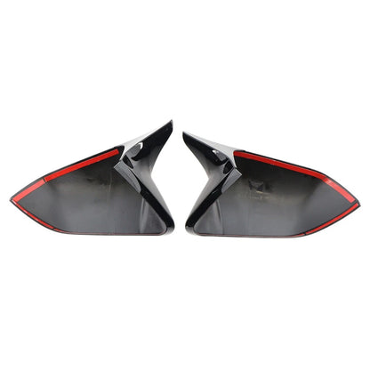 Rearview Side Mirror Cover Caps Glossy Black For Ford Mustang 2015-2023