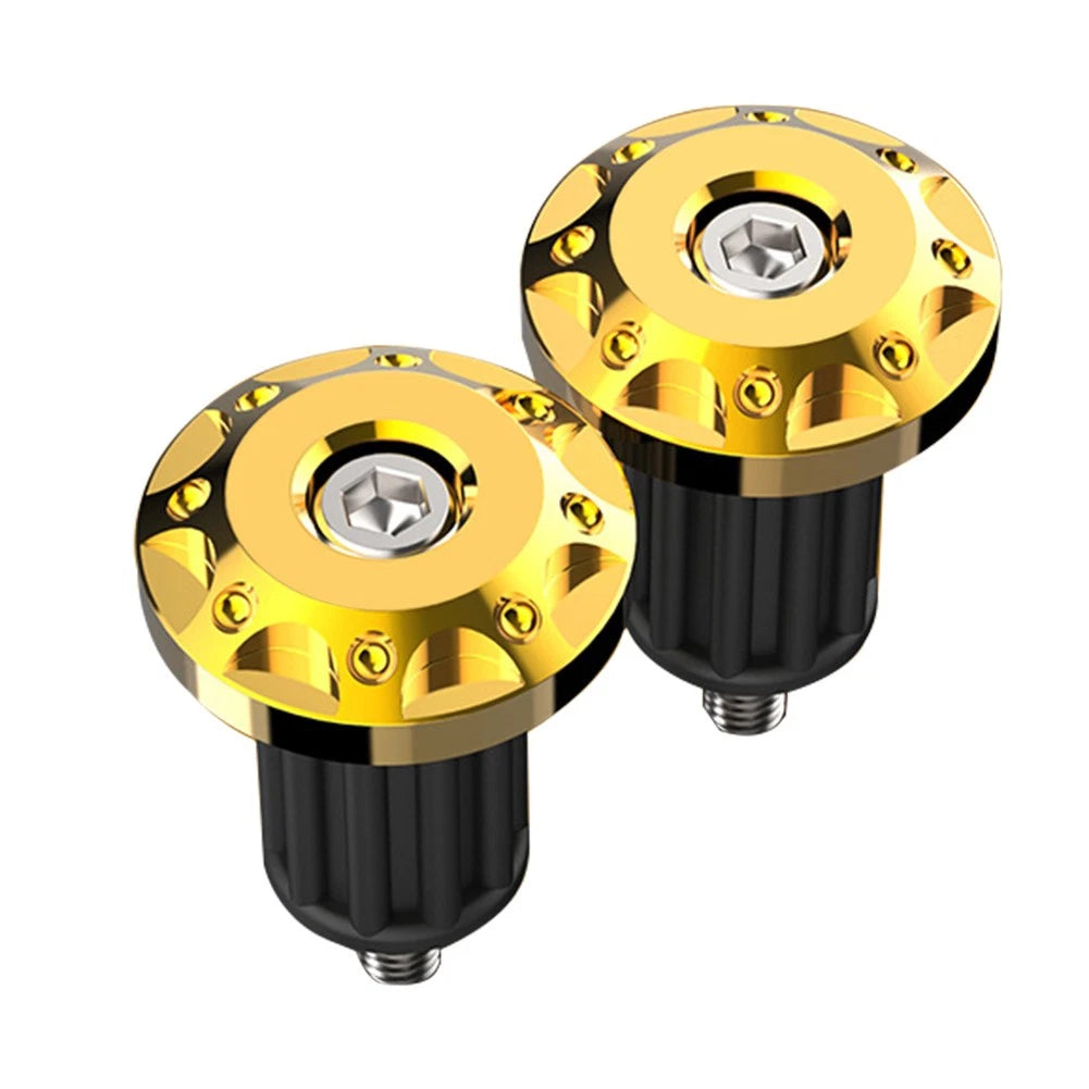 2x 7/8'' Motor Dirt Bike Handlebar Grips Handle Bar End Cap Plugs Slider Gold