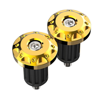 2x 7/8'' Motor Dirt Bike Handlebar Grips Handle Bar End Cap Plugs Slider Gold