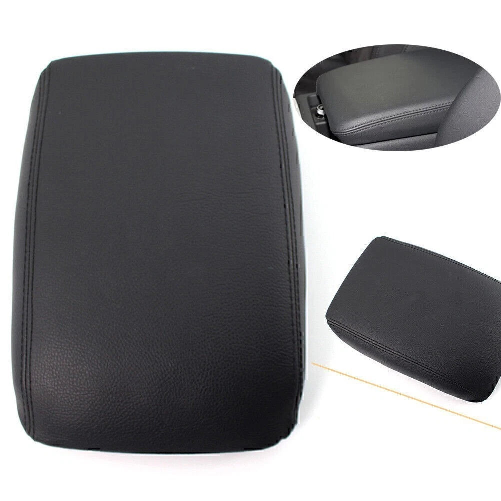 Center Console Lid Armrest Cover Leather For AUDI A4 A5 B8 2008-2016 Black Car