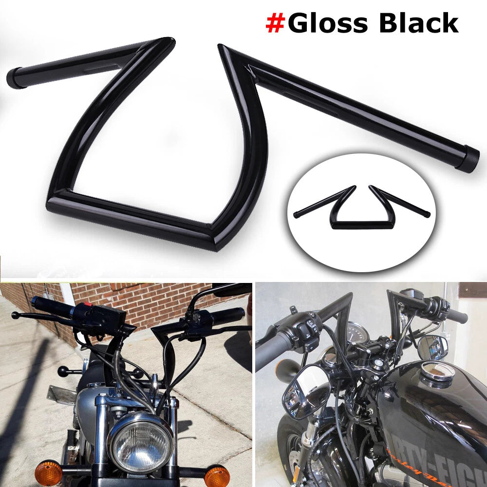 1" Handlebar Drag Z Bar Ape Hanger For Harley Sportster XL 883 1200 Dyna Softail