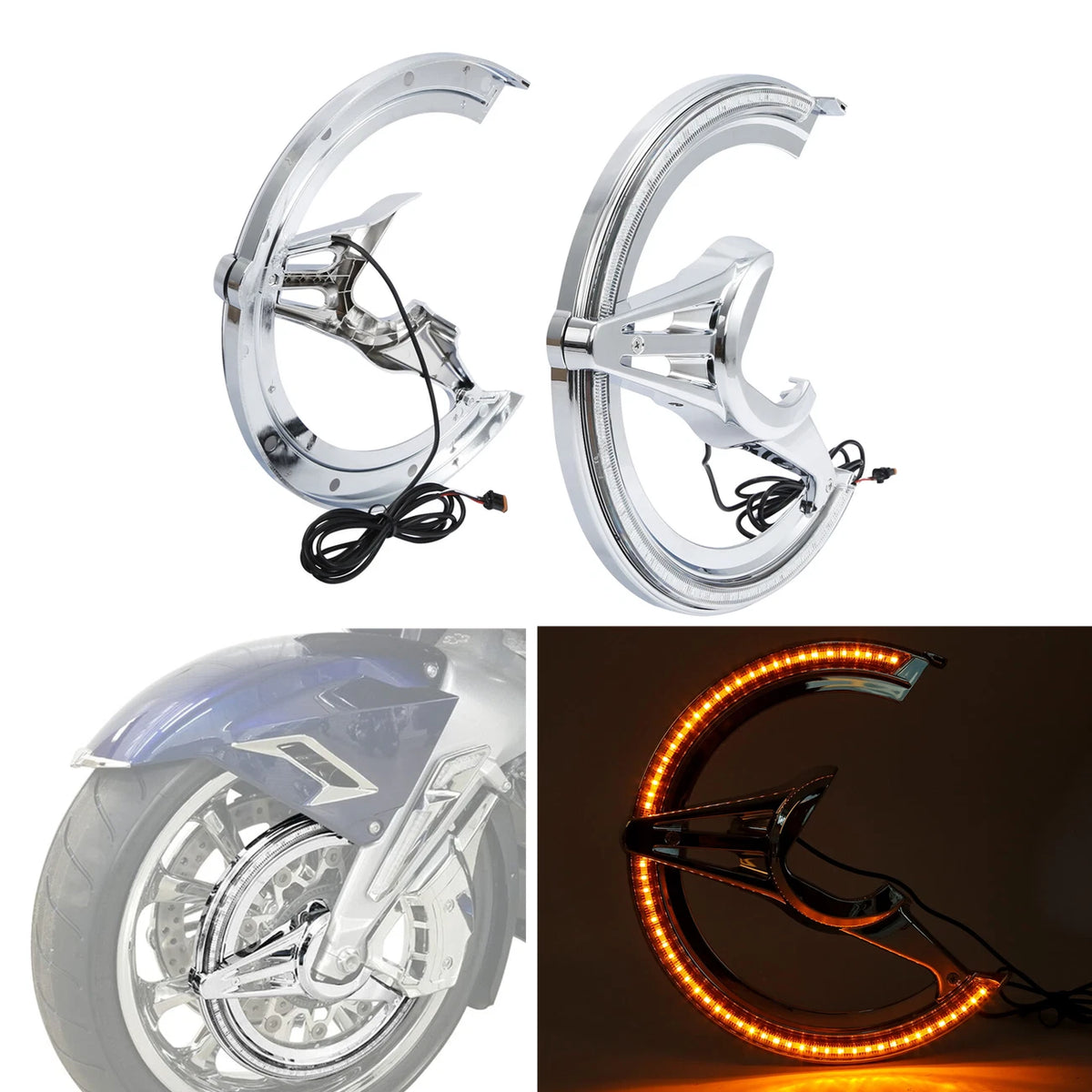 Brake Rotor Covers w/ LED Light Fit For Honda Goldwing 1800 GL1800 2018-2026 19