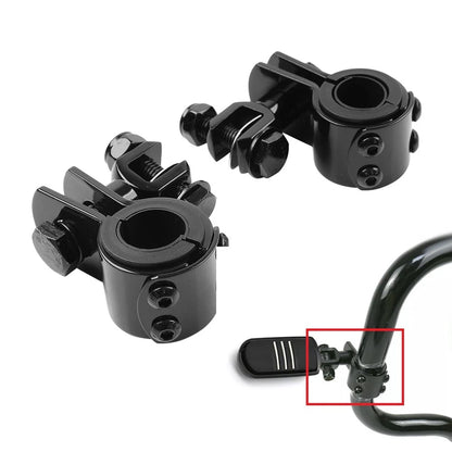 US  1" 1.25" Highway Bar Foot Pegs Mount Clamps Bracket Set For Harley Black