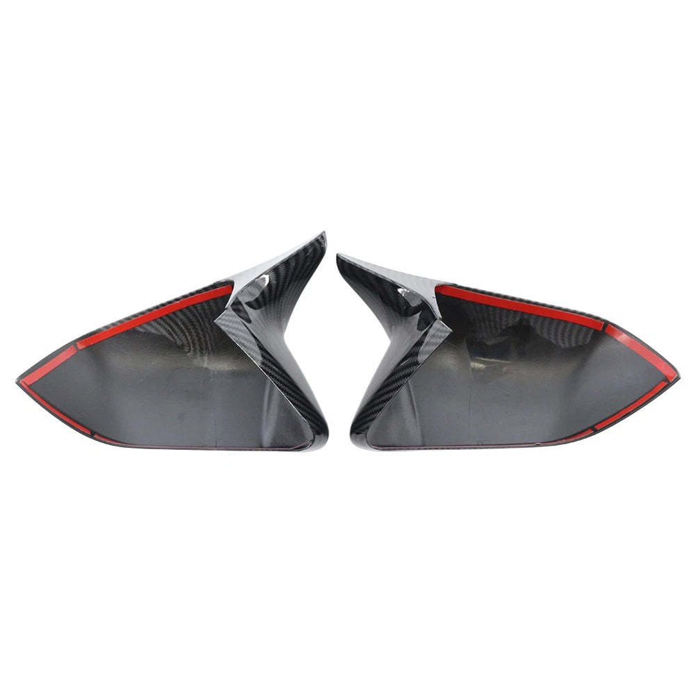 Rearview Side Mirror Cover Caps Carbon Fiber Pattern For Ford Mustang 2015-2023