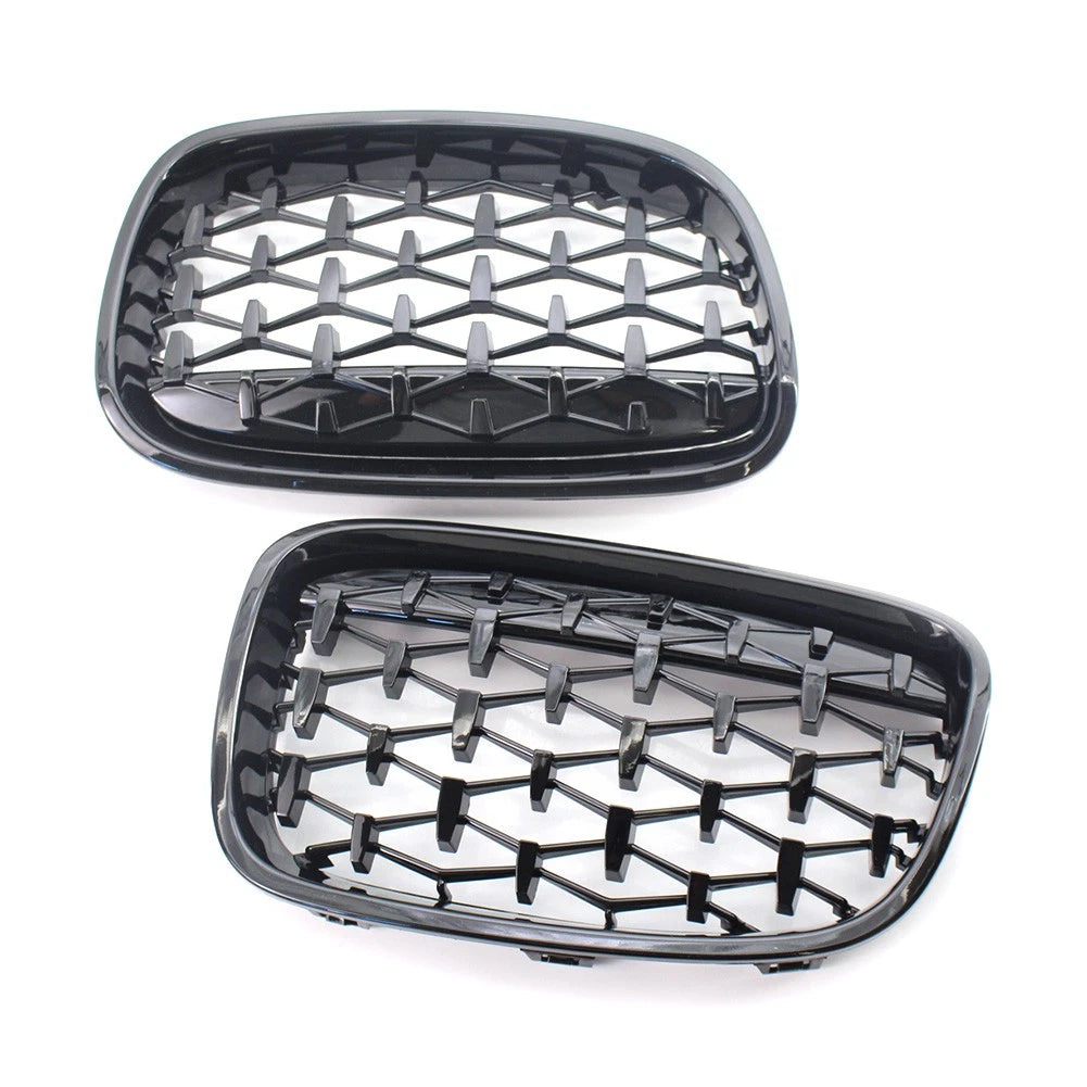 Gloss Black Diamond Meteor Front Kidney Grill Fit BMW 1 Series F20 F21 2011-14