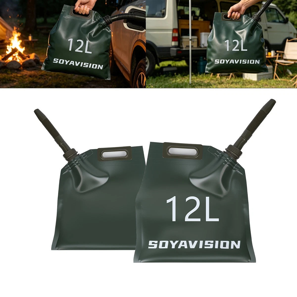 12L Portable Car Motor ATV Gas Fuel Tank Oil Storage Bucket Can Soft Bladder Bag