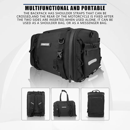 Waterproof 35L-50L Motorcycle Tail Bag Moto Rear Seat Travel Luggage Helmet Bag