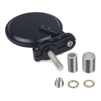 7/8" Folding Bar End Motorcycle Mirrors Aluminum Black Right and Left Cafe Racer