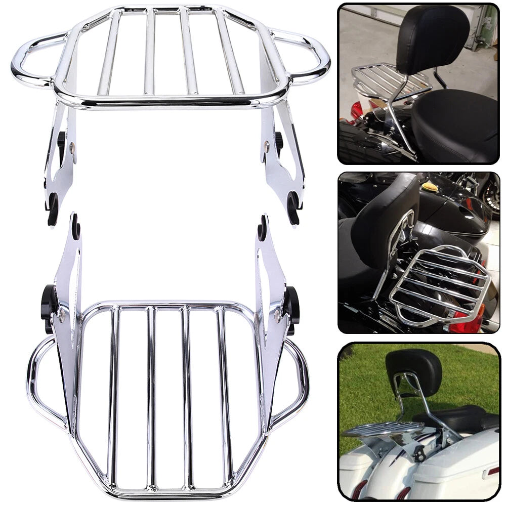Detachable TwoUp Luggage Rack For Harley Touring Road King Street Glide 09-22 US