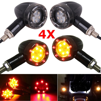 Motorcycle LED Brake Running Turn Signal Tail Light For Harley Cafe Racer Bobber