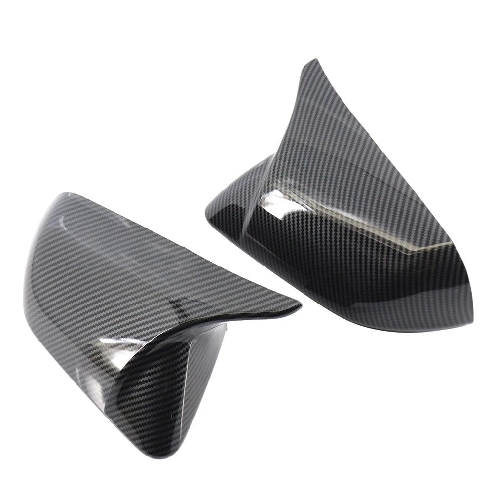 Rearview Side Mirror Cover Caps Carbon Fiber Pattern For Ford Mustang 2015-2023