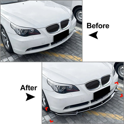Front Bumper Lip Spoiler Splitter Body Kit For BMW 5 Series E60 E61 2004-07