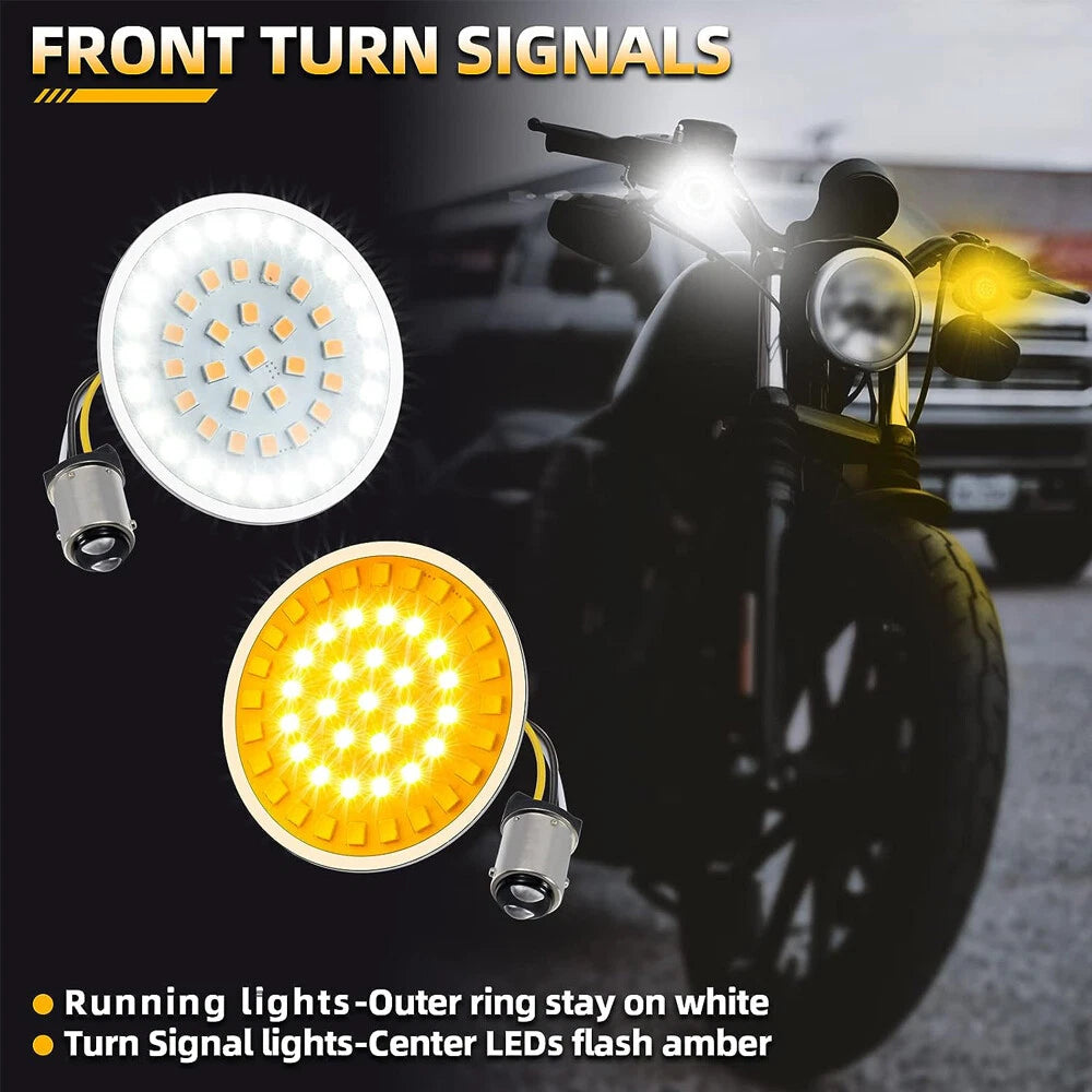 1157 LED Bullet Turn Signal Light Smoke Lens for Harley Touring CVO Softail Dyna