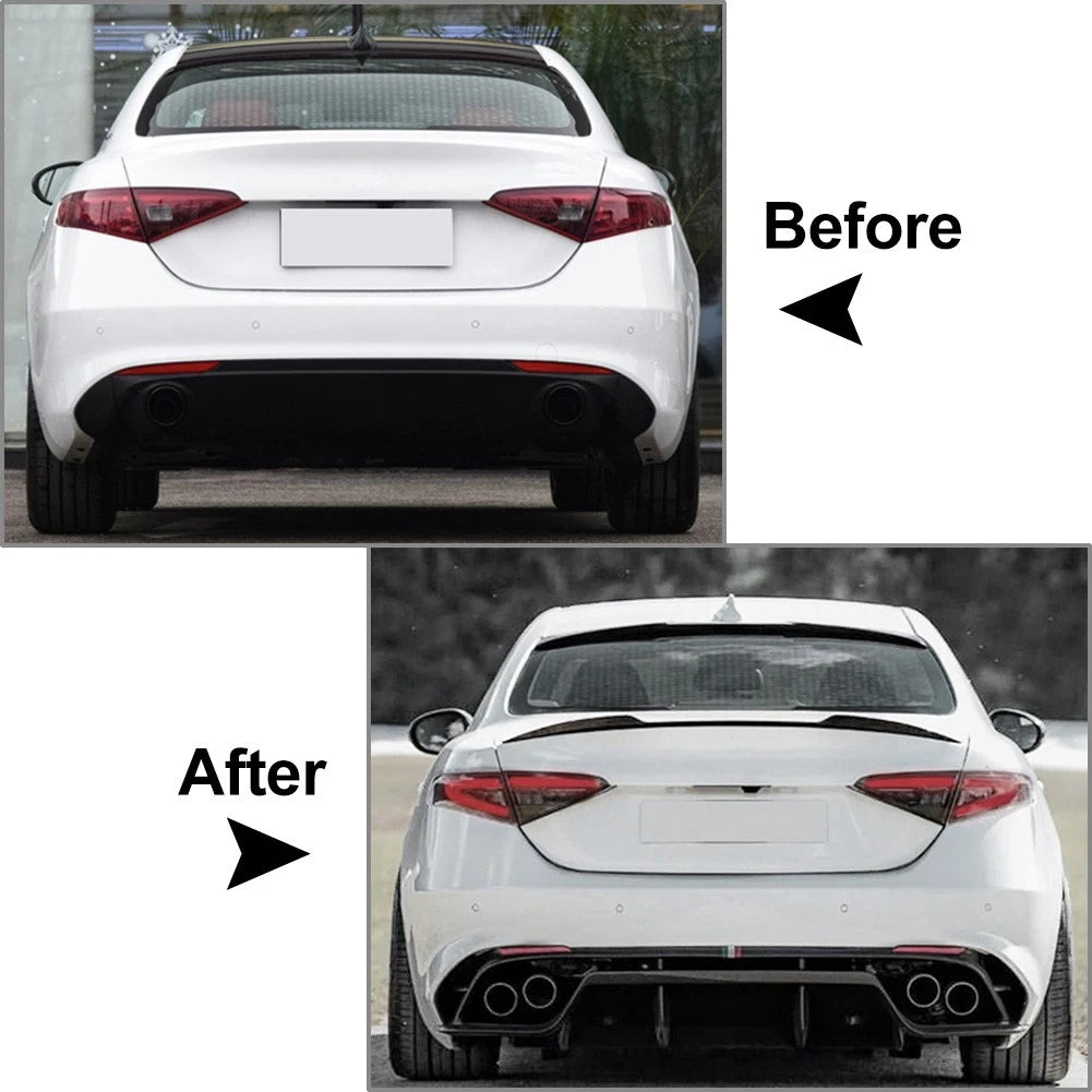 Glossy Black Rear Trunk Spoiler Wing For Alfa Romeo Giulia 2015-2023