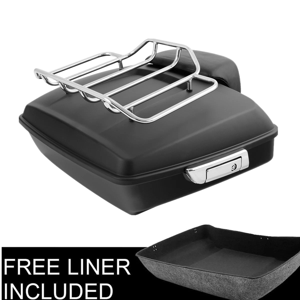 Matte Chopped Trunk Backrest Mount Rack Fit For Harley Electra Glide 09-13