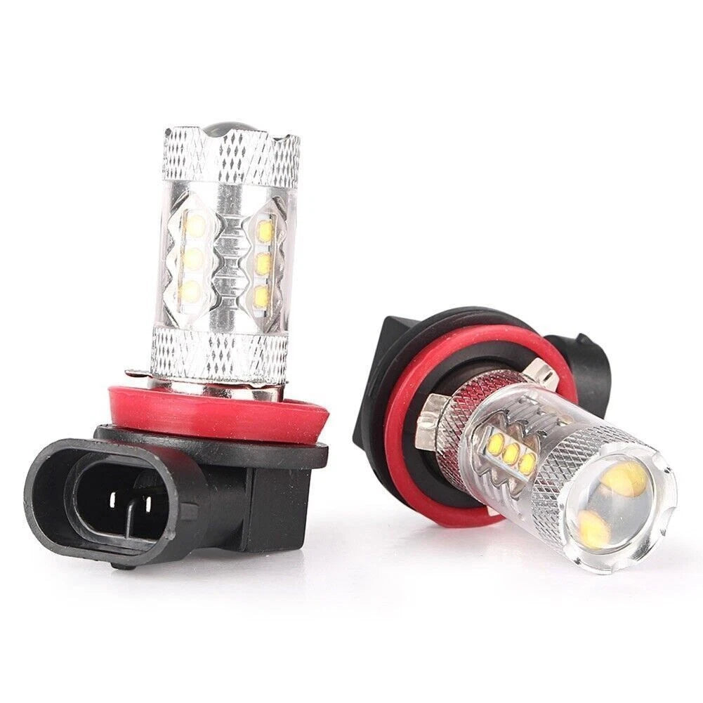 White 2 x H11 H8 H9 80W LED Fog Light Conversion Bulbs Driving Lamp DRL 6000K