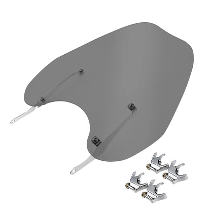 Smoke Windshield Windscreen & 49MM Quick Clamps For Harley FXBB FXBR FXBRS 18-Up